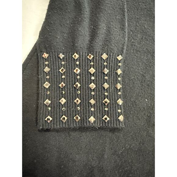 Vila Milano Sweater Knit Black Studded Long Sleeve Women's Size Large - Picture 5 of 10